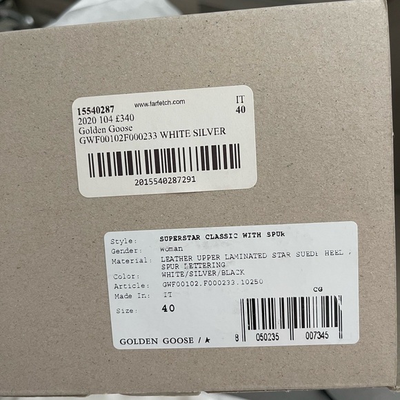 Golden Goose superstar classic white silver black size 40 - Picture 5 of 8